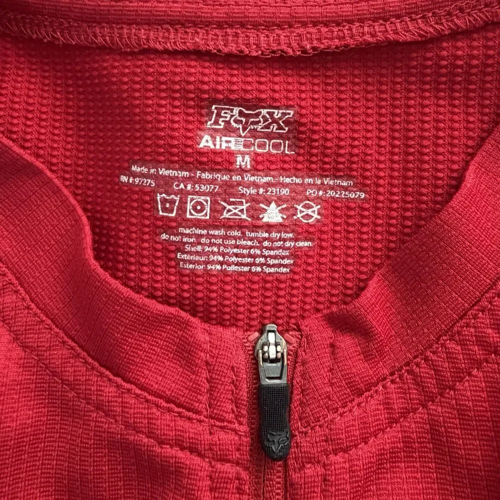 Fox Racing Air Cool 1/4 Zip Jersey Red Short Sleeve Men’s Medium